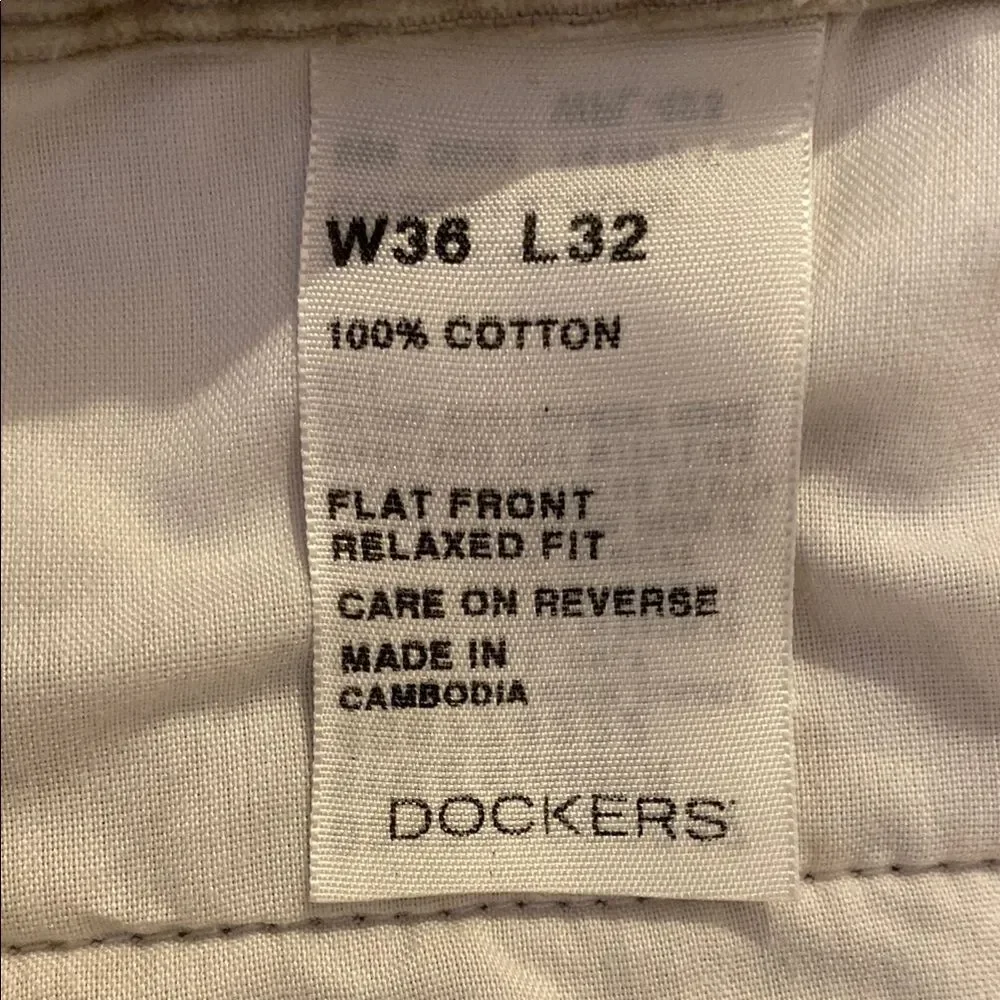 Dockers Men’s Corduroy Pants Size 36X32‎ Cream Tan Casual Work  Wear Slacks